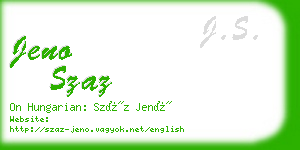 jeno szaz business card